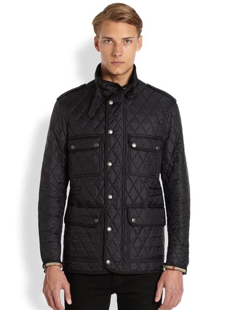 burberry black padded coat|burberry black coats men.